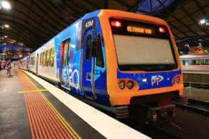 Victorian train at station