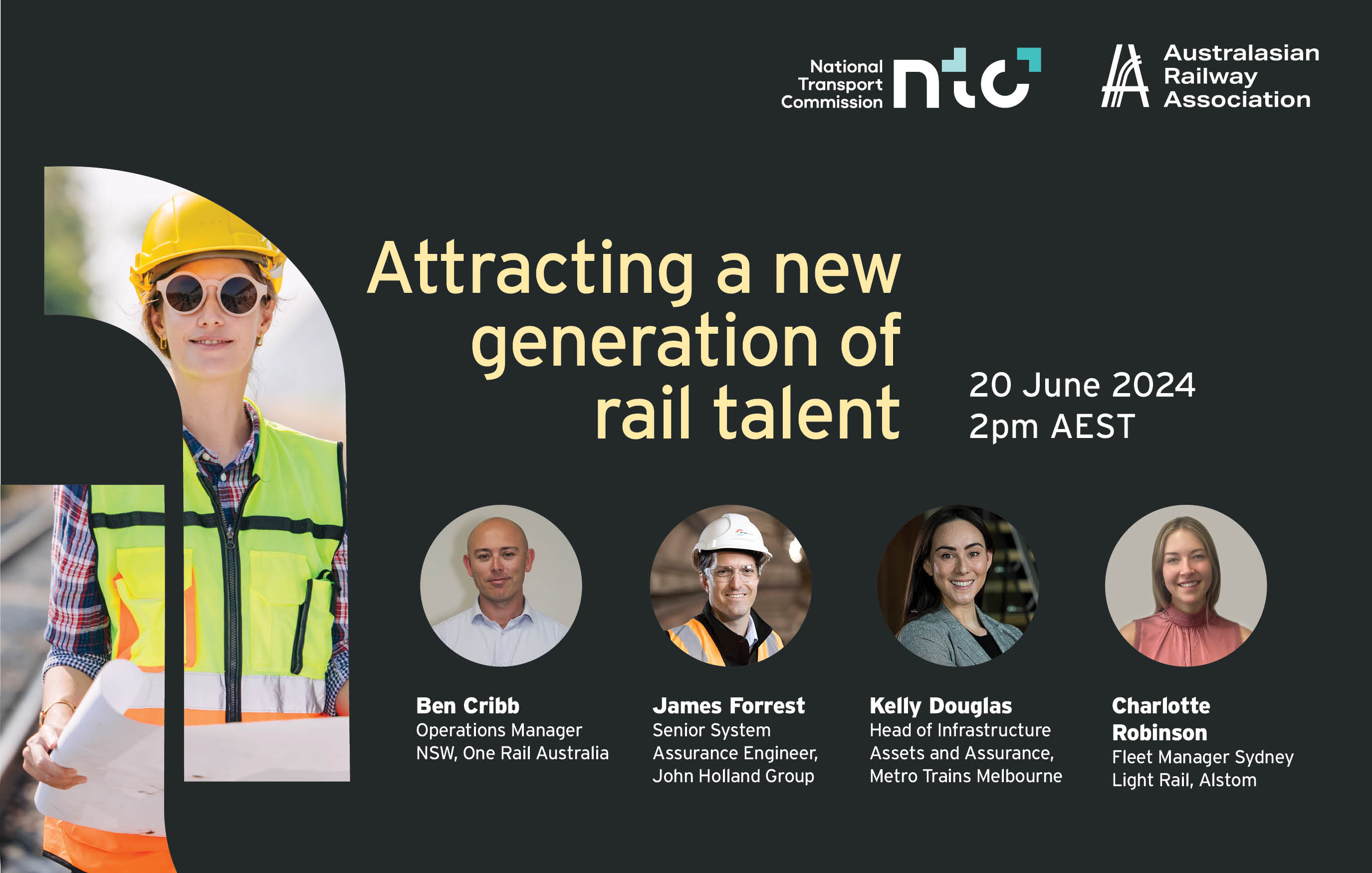 Picture advertising the NTC's Attracting a new generation of rail talent webinar to be held at 2pm on 20 June.on