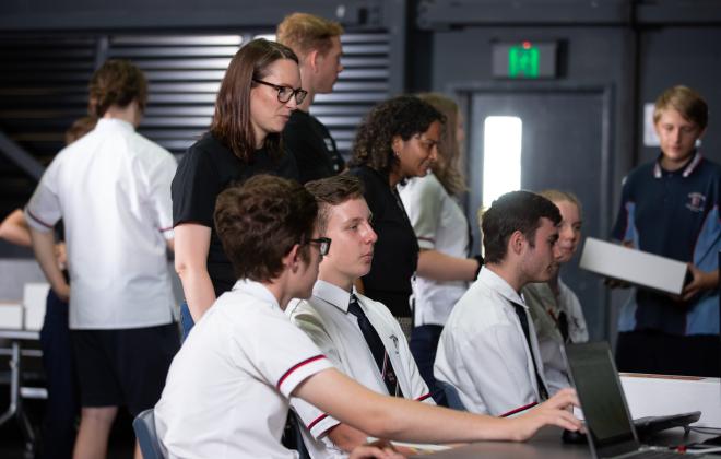 Students attending Inland Rail rail skills program